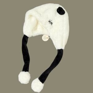 Panda Winter Plush Hat Moving Ears Adult One Size